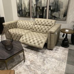 Leather Power Reclining Sofa Sectional 