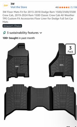 3w ram floor mats for ram 2013 -2018 crew cab