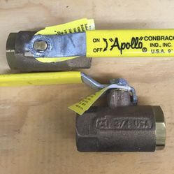 3/4" FNPT Bronze Ball Valve Inline Apollo