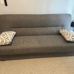 El Dorado Upholstered Sofa Bed / Futon with Storage – Gray