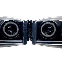  06-08 DODGE RAM BLACK/CLEAR SIDE TURN CORNER+LED DRL HEADLAMP 