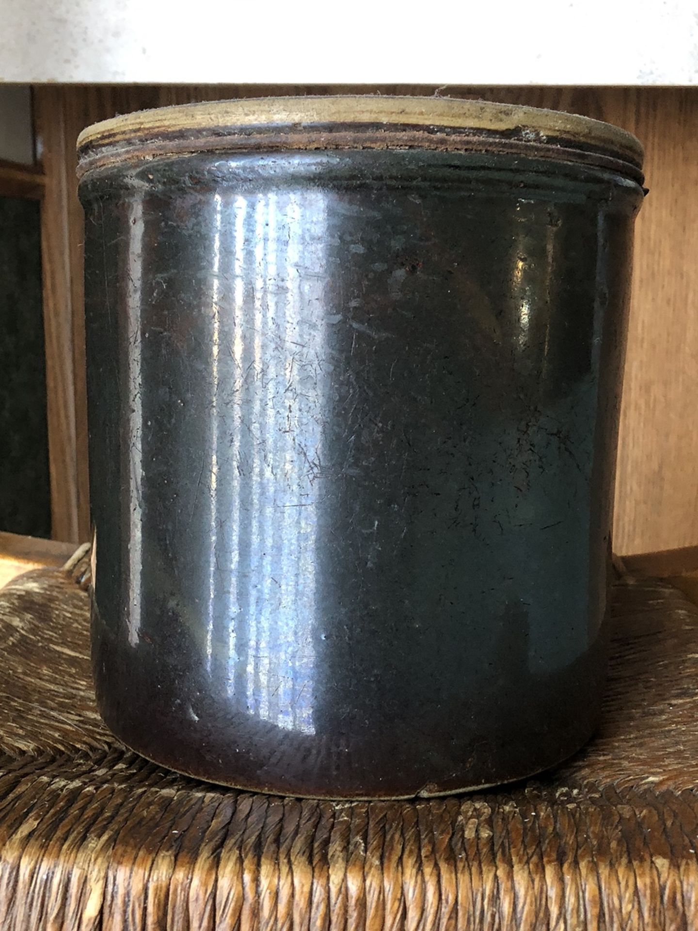 Brown Stoneware Crock,1 Gallon In Nice Shape