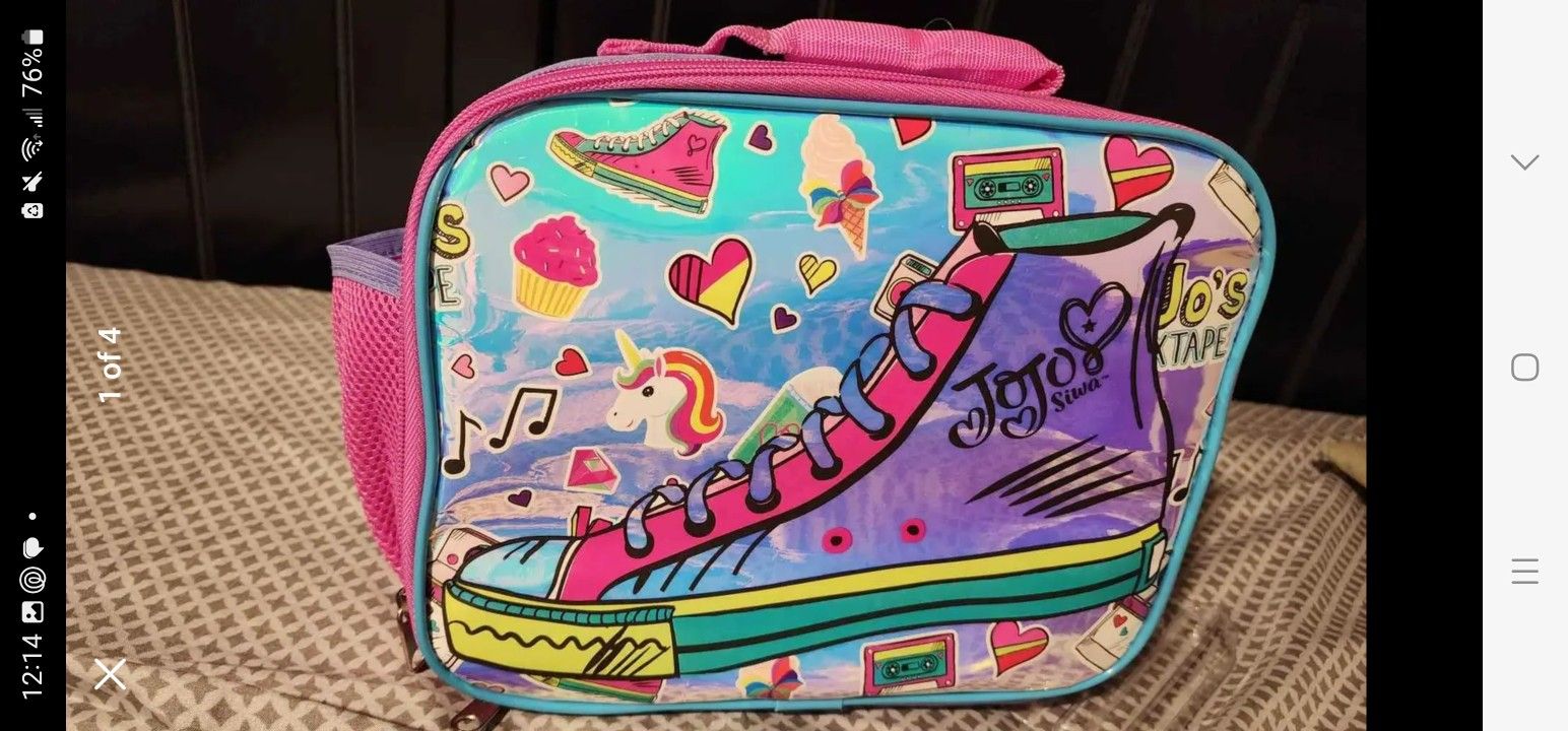 New Jojo Siwa Lunch Bag With Side pocket