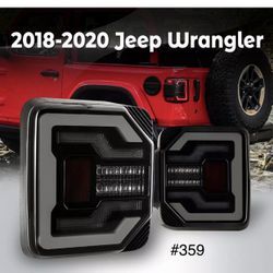 2018 to 2020 Jeep Wrangler Black Smoked Taillights (FOR THE PAIR)