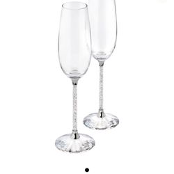 Swavoraki Crystalline Toasting Flutes (Set of 2)