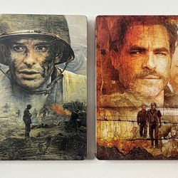 Lot of 2 SteelBooks: Hell or High Water 2017 & Hacksaw Ridge 2016 (4K, Blu-ray)