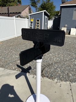 3d printed 4ft tall Raider Nation street sign