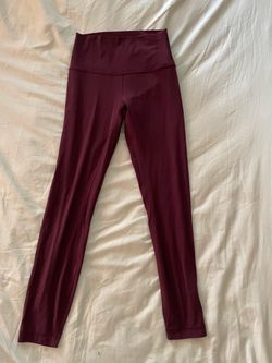 Burgundy High-Waist Athletic Leggings