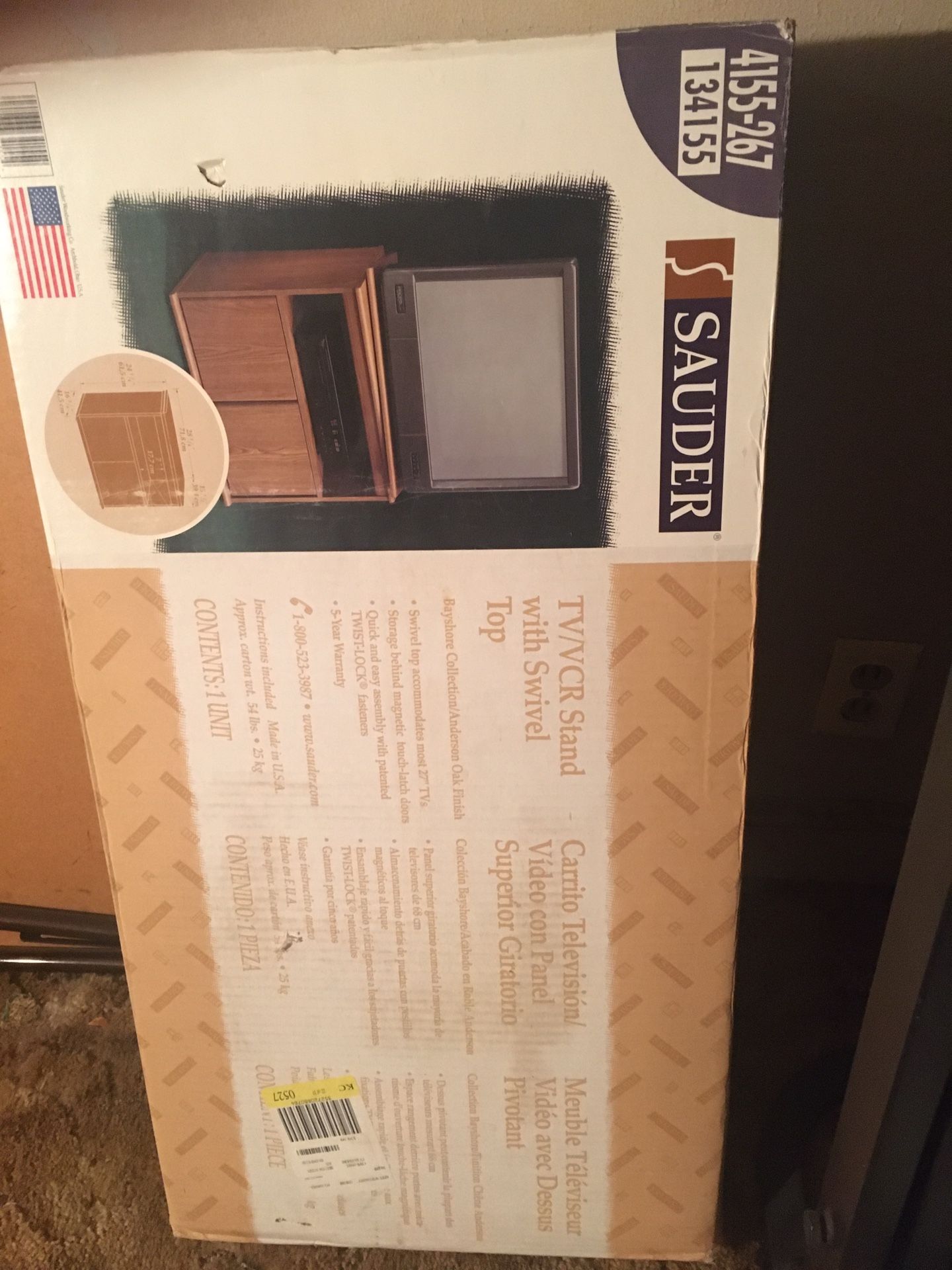 Sauder TV/VCR Stand with Swivel Top