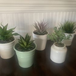 New Faux Plants In Pots, Ceramic & Metal
