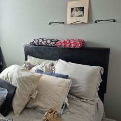 Full size bed and box  with  headboard