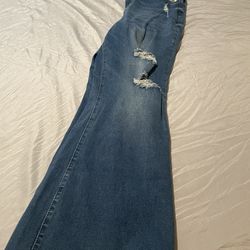 Women Bell Bitten Ripped Jeans 