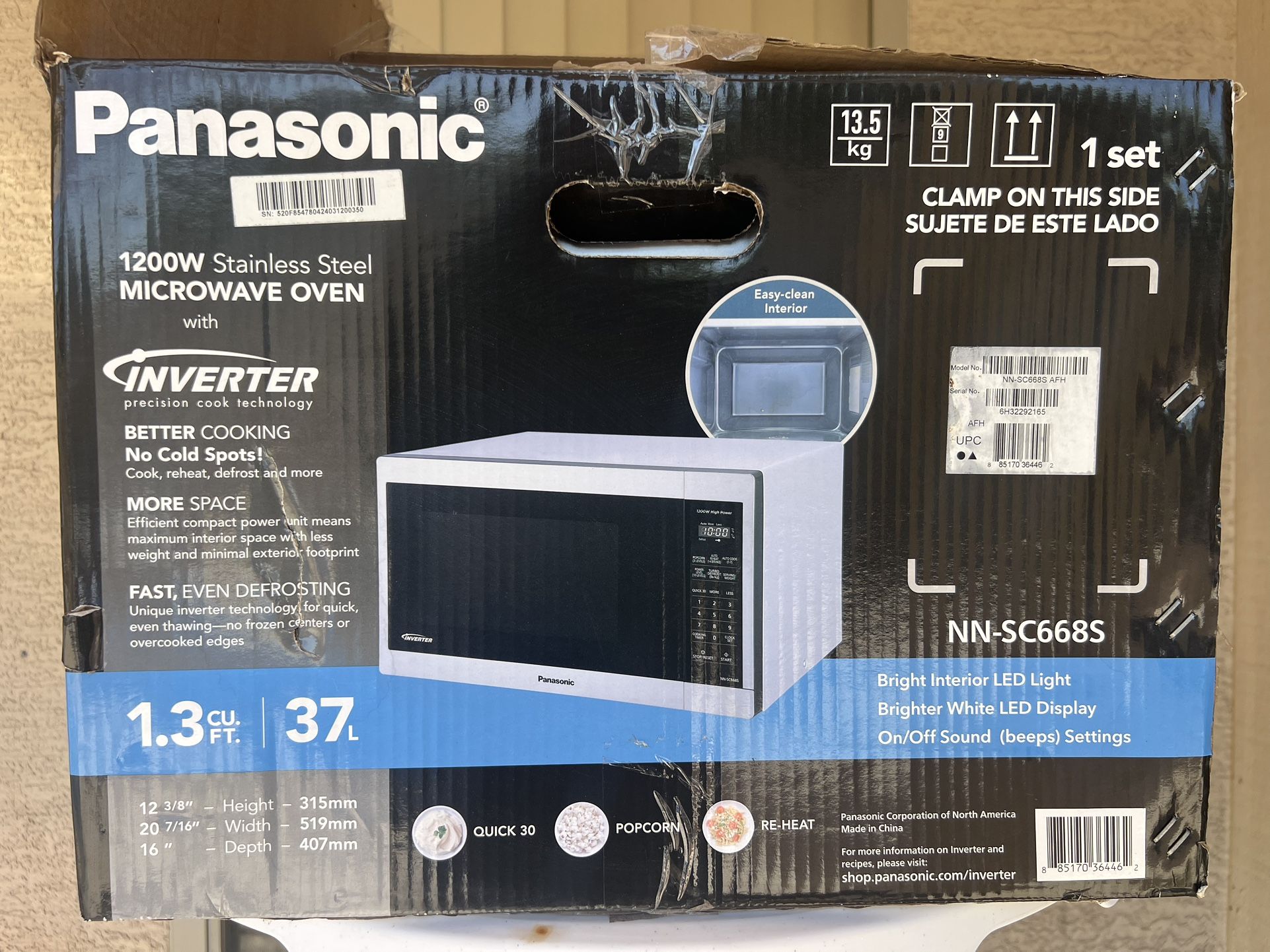  NEW Panasonic Inverter Microwave - 1200W Stainless Steel 