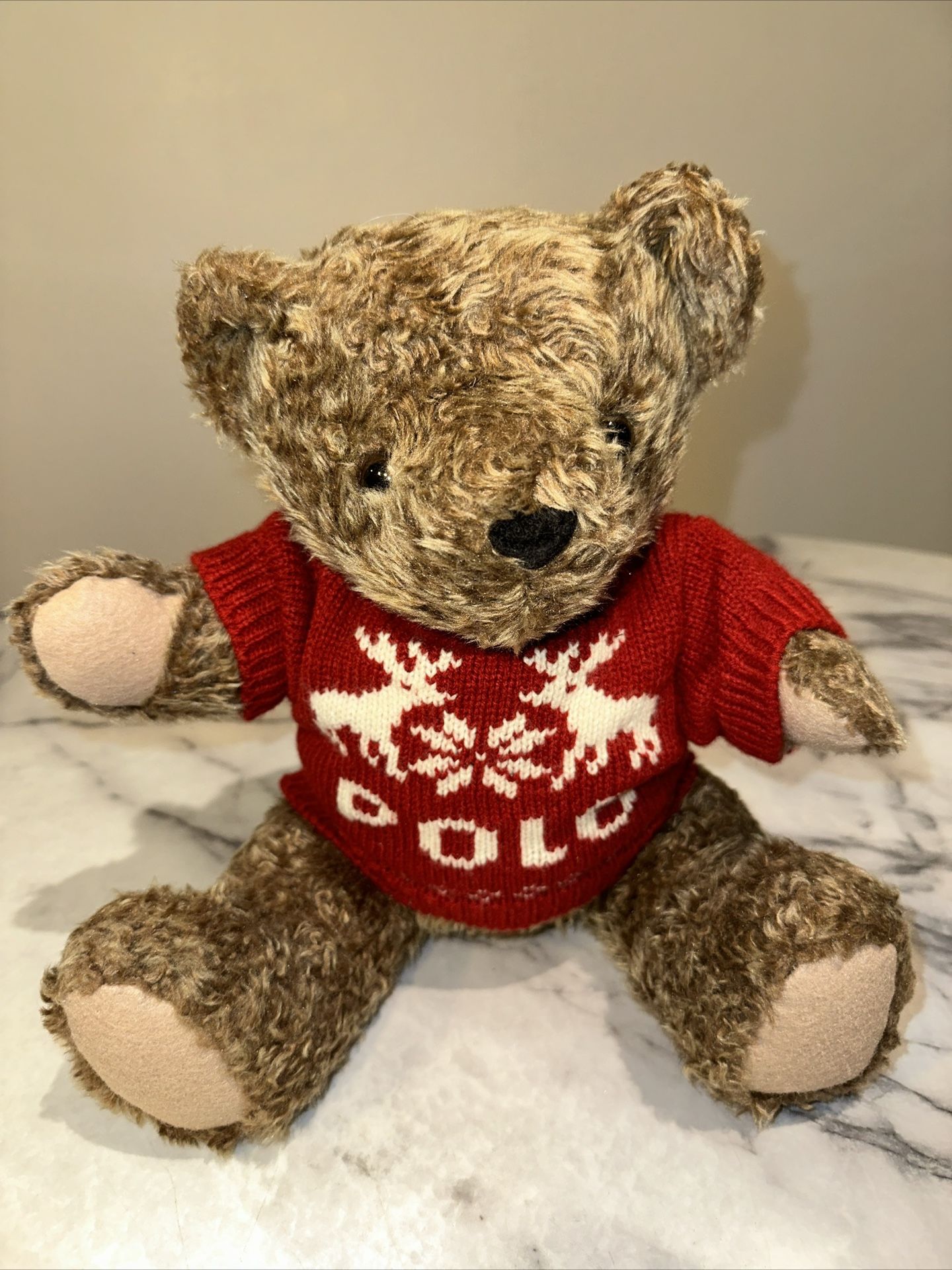  1998 Polo Ralph Lauren Sweater Bear Plush Men's Fair Isle Deer L Xl Vintage Toy