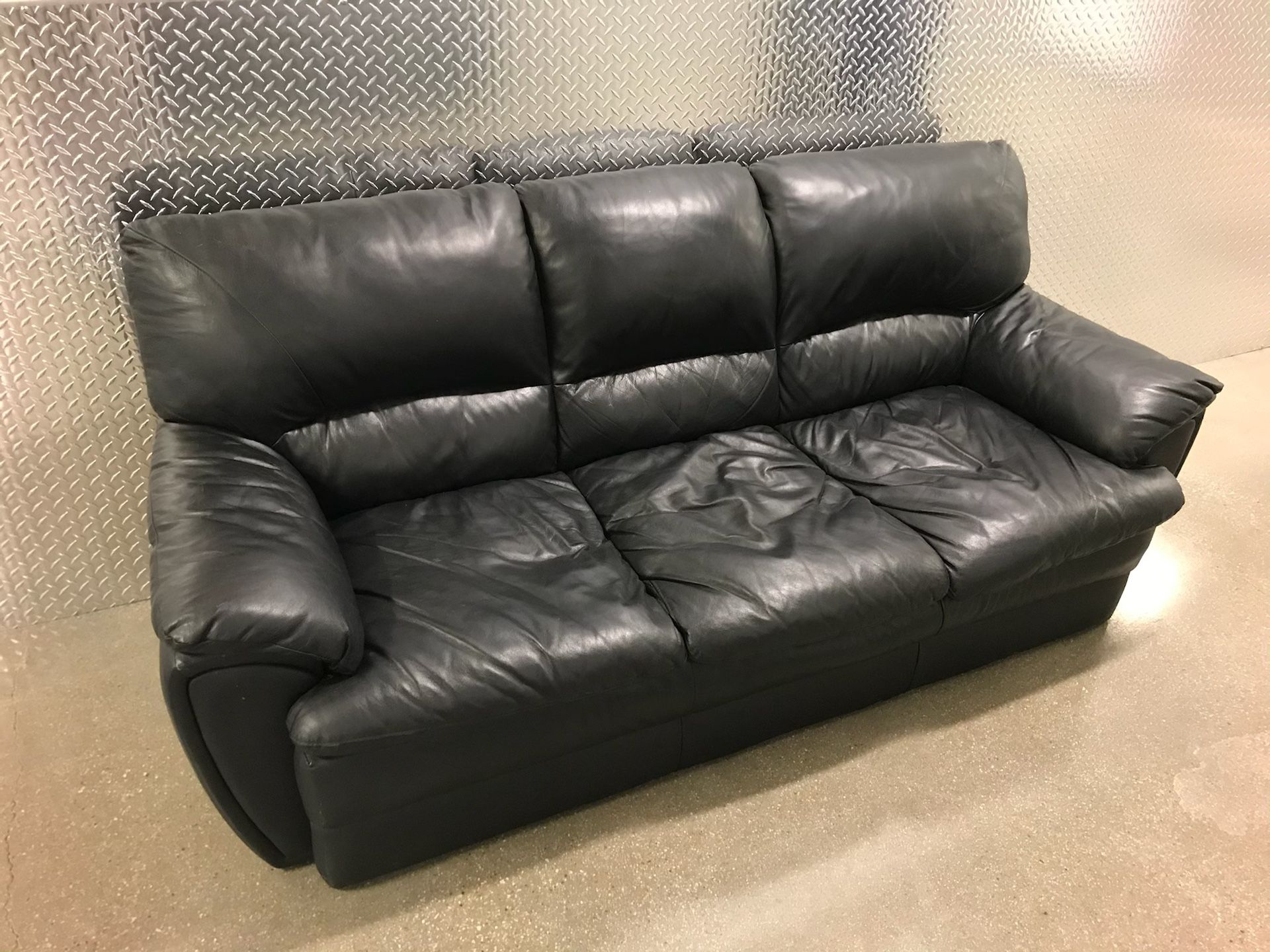Leather 3 seater couch and recliner