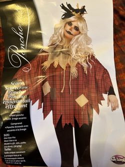 Fun World Scary Scarecrow Poncho Halloween Costume