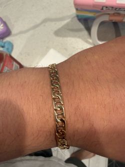 Solid Anchor Link Bracelet 14K Yellow Gold