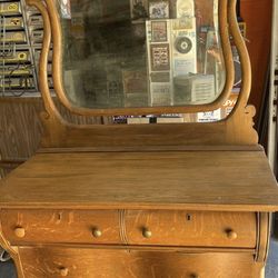 Antique dresser and mirror