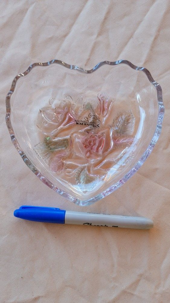Glass Heart Jewelry Holder
