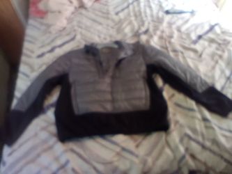Drake MAGNATTACH black mens size small dark grey with black polyester and quilted puffer jacket