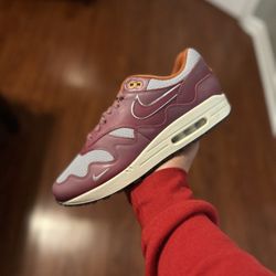 PATTA x Nike Air Max 1 Rush Maroon Sz 10.5 