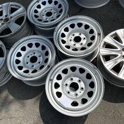 Used set of rims 17 inch 6x139 300$ for 4 rims plus tax . Sold AS IS. Mount available but not included. Wheel alignment available.  City tires  1676 S