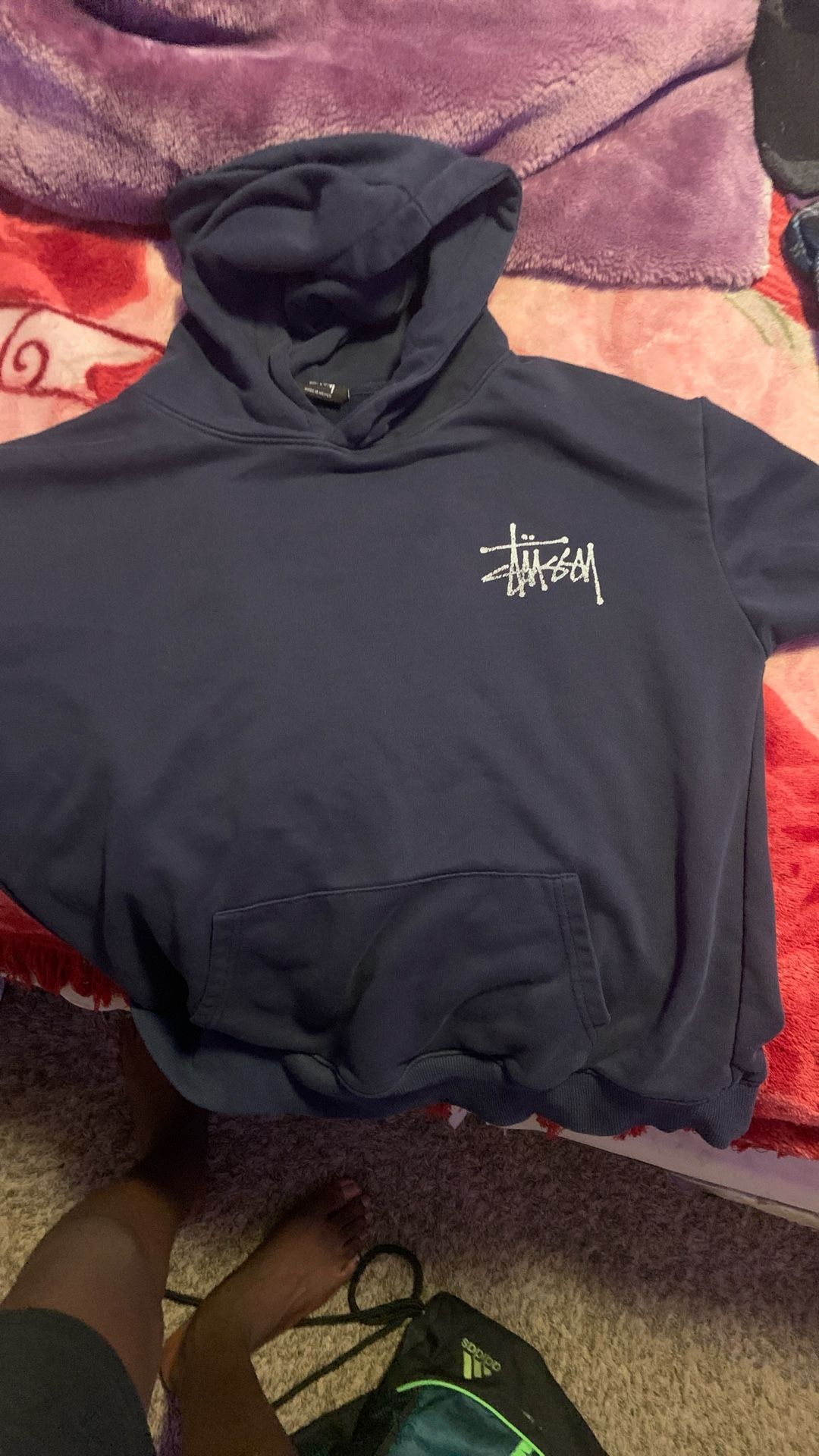 Navy Blue Vintage Stussy Hoodie