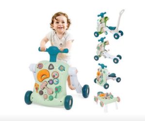 Sit to Stand Learning Walker 6 in 1 Baby Learning Walkers Early Education Activity Center Learning Play Toys Toddler Walker Push Toy for Girls Boys N0