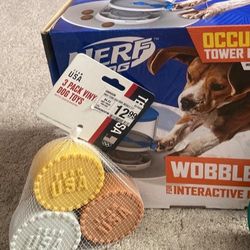 TEAM USA  3 PACK TOYS & NERF DOG OCCUPIER TOWER FEEDER NEW!!!