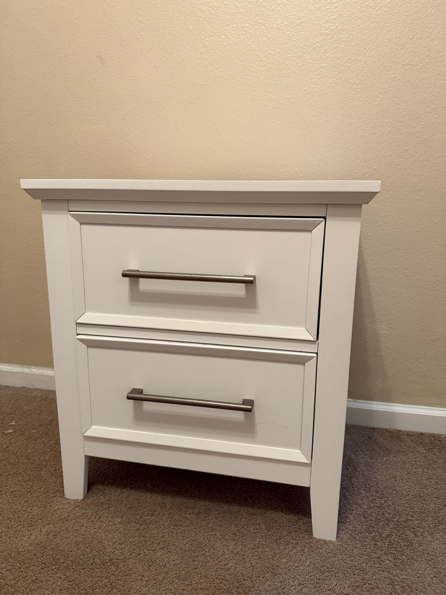 Nightstand With 2 Drawer Storage USB Connections Too!