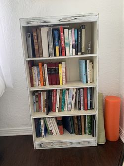 White Rustic Bookshelf 