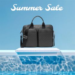 Michael Kors Cooper Logo Utility Briefcase Black/Grey