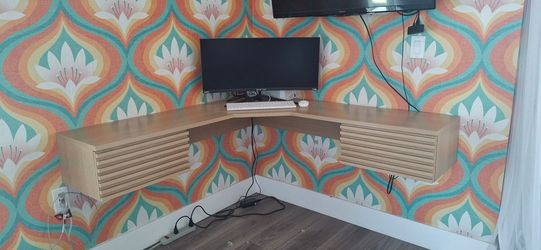 Floating Corner Desk, Wall Mounted