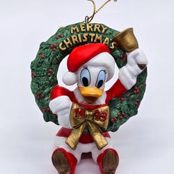 Vintage 1993 Grolier Disney Daisy Duck in Wreath Christmas Ornament