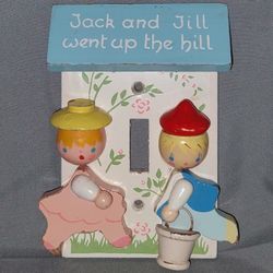 Vintage Originals By IRMI Painted Wood Jack And Jill Wall Plate Nursery 5x3"