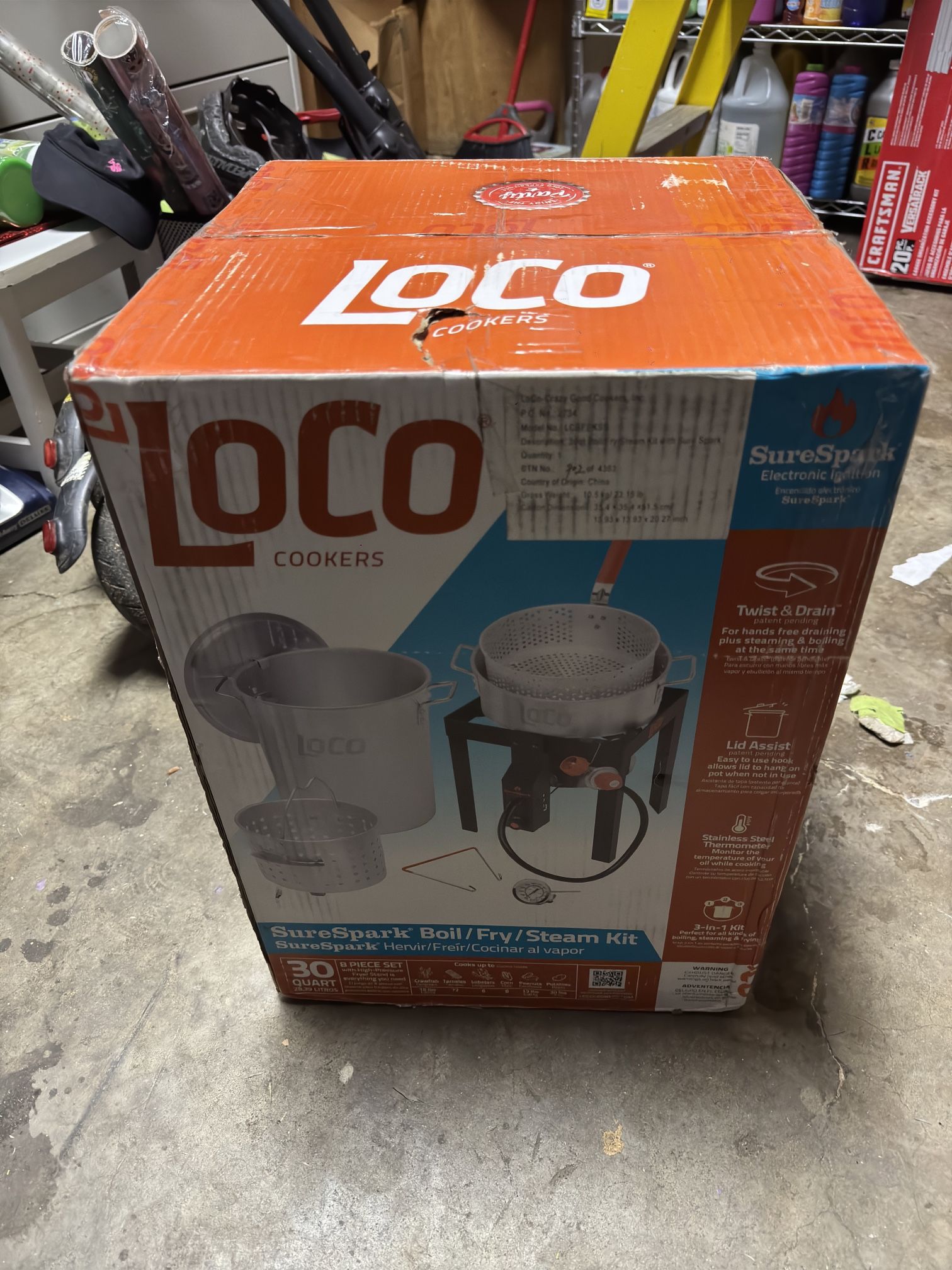 LOCO Cookers 30 qt. Sure Spark Turkey Fryer