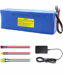KBT 36V 8Ah Rechargeable Li-ion Battery with Charger, Charging Cable, Cable Connector, Build-in 10A BMS
