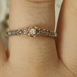 Diamond Heart Gold Ring