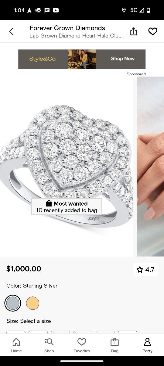 Lab Grown Diamond Ring Size 7