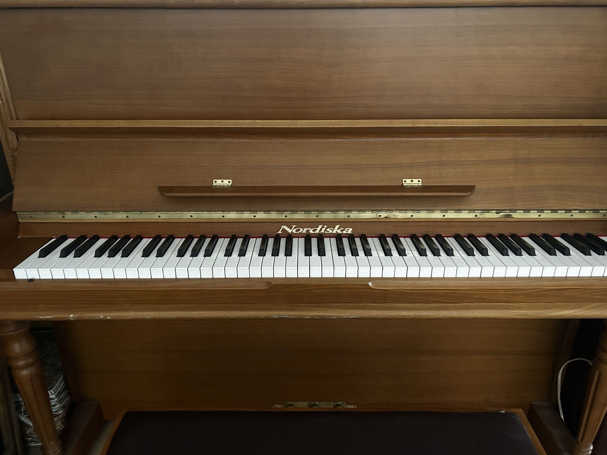 Upright Piano In Walnut 