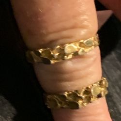 Matching Goldtone Nugget Bands