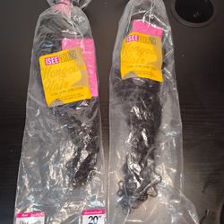 BRAND NEW ISEE YOUNG Mongolia Hair Deep Curly (2 Bundles 20" & 24")