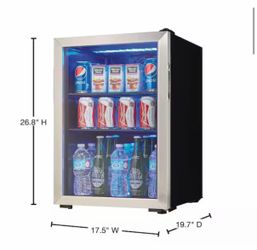 Danby 17.5 in. 95 (12 oz.) Can 2.6 cu. ft. Free-Standing Beverage Cooler in Stainless Steel