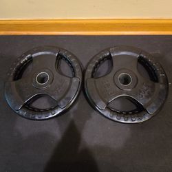 35lb Good Condition Rubber Coated Olympic Weight Plates 
