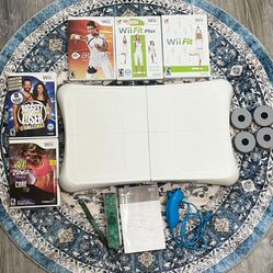 Nintendo Wii 5 Games Zumba Fit Plus Active Biggest Loser Balance Board 4 Foot Pads