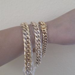 Cuban Sets 14k Gold Over Stainless Steel 6mm 8mm 10mm 12mm