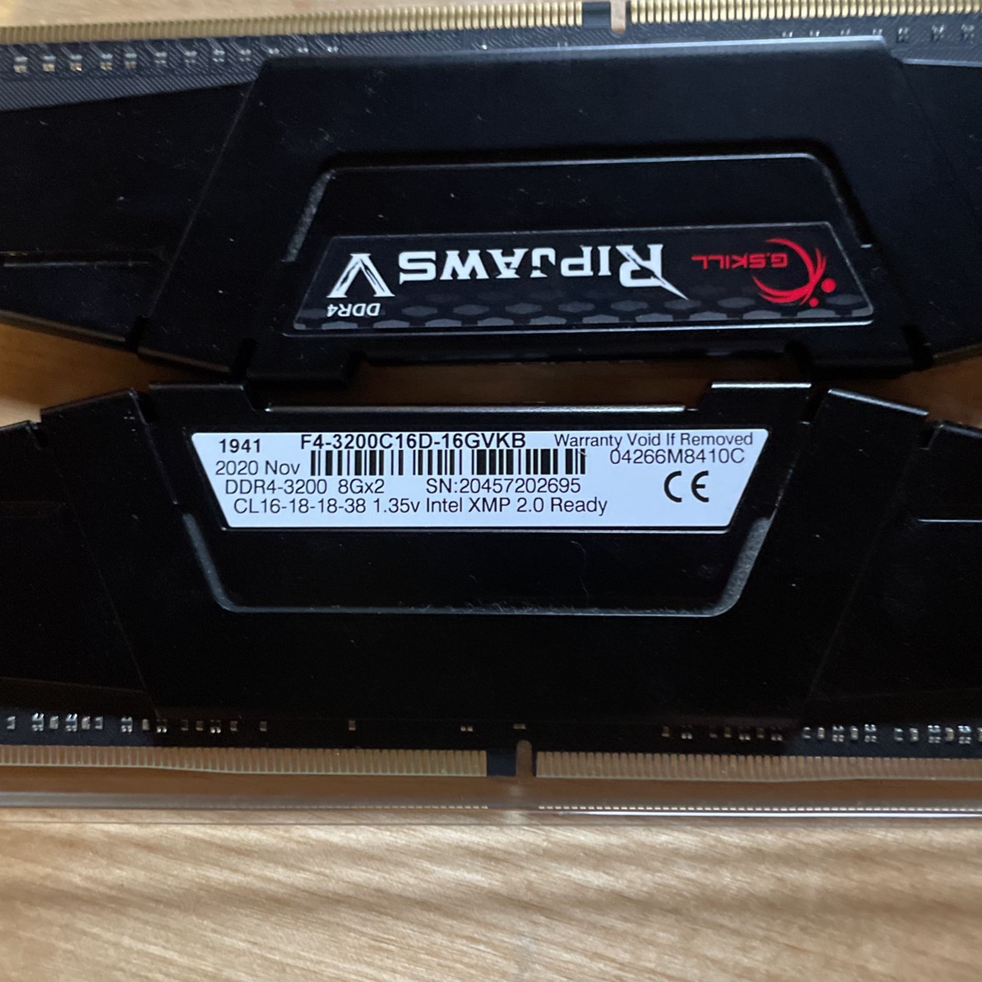 16gb (x2 8gb) Sticks Gaming Ram Ddr4-3200