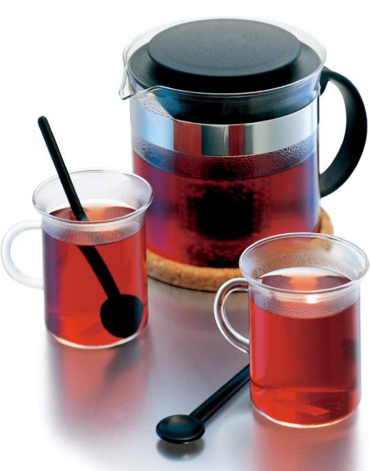 Bodum Bistro Nouveau Tea Pot, 34-Ounce


 & Two Tea Cups 