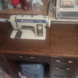 Sewing Machine And Table 