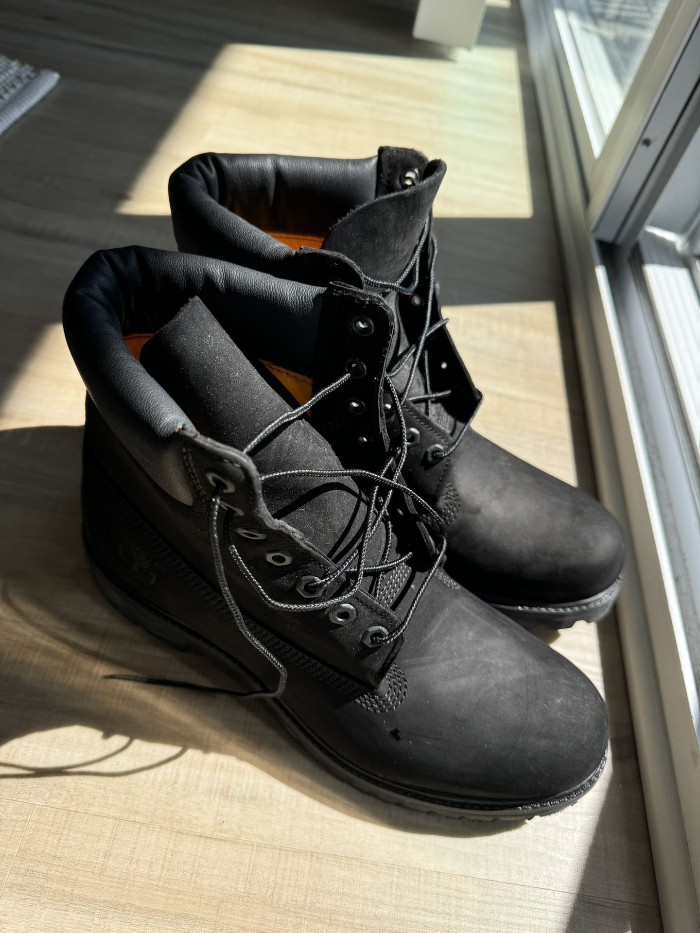 Mens Timberland Premium 6 Inch Waterproof Black Nubuck Boot